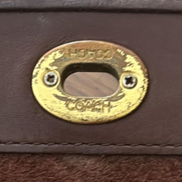 Vintage Brown Leather Willis style Coach bag no strap or hangtag - Picture 5 of 14